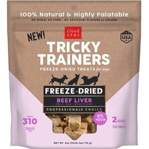 Cloud Star Tricky Trainers Freeze Dried Training Dog Treats, 6-oz bag