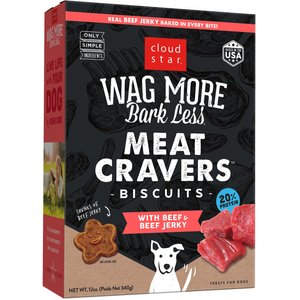 Cloud Star Wag More Bark Less Beef Cravers Dog Crunchy Treats, 12-oz bag