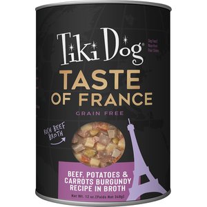 Tiki Dog Taste of France! Grain-Free Beef & Potatoes Burgundy Chunks in Gravy Canned Dog Food, 12-oz, case of 8