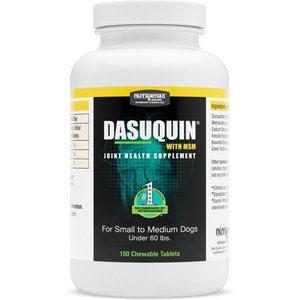 Nutramax Dasuquin with MSM Chewable Tablets Joint Supplement for Small & Medium Dogs, 150 count