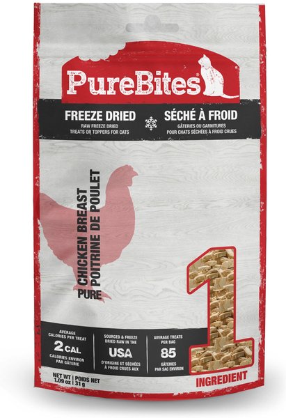 PureBites Chicken Breast Freeze-Dried Raw Cat Treats, 1.09-oz bag slide 1 of 10