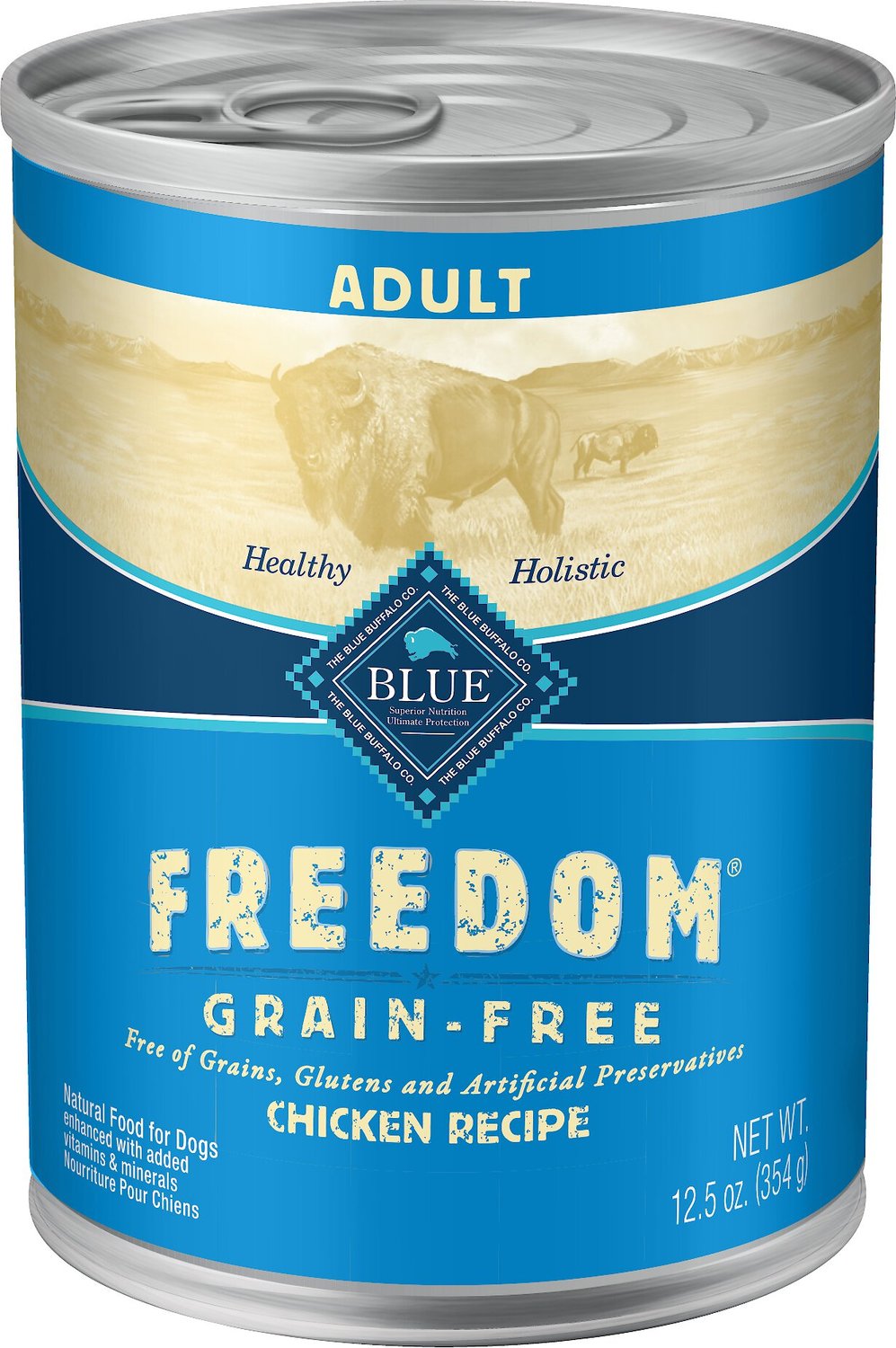 BLUE BUFFALO Freedom Adult Chicken Recipe Grain-Free Canned Dog Food, 12.5-oz, case of 12 ...