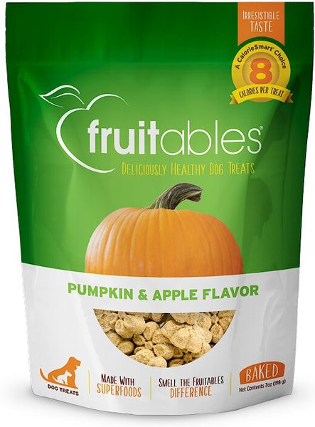 Fruitables Pumpkin & Apple Flavor Crunchy Dog Treats, 7-oz bag slide 1 of 7