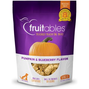 Fruitables Pumpkin & Blueberry Flavor Crunchy Dog Treats, 7-oz bag