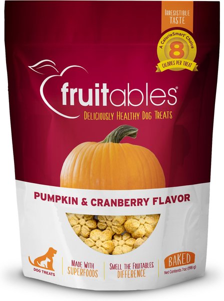 Fruitables Pumpkin & Cranberry Flavor Crunchy Dog Treats, 7-oz bag slide 1 of 8