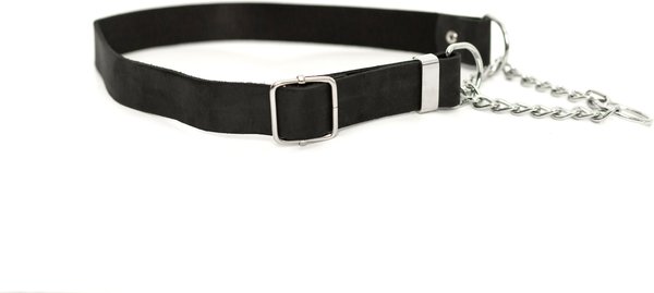 Euro-Dog Modern Leather Martingale Dog Collar, Midnight Black, Large: 15 to 23-in neck slide 1 of 6