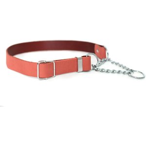 Euro-Dog Modern Leather Martingale Dog Collar, Coral Reef, X-Small: 9 to 12-in neck