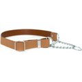 Euro-Dog Modern Leather Martingale Dog Collar, Khaki, Medium: 12 to 18-in neck