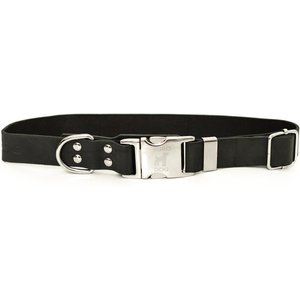 Euro-Dog Modern Leather Quick Release Dog Collar, Midnight Black, X-Small: 9 to 12-in neck
