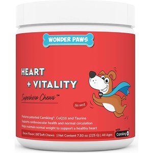 Wonder Paws Cardio Support Soft Chews Supplement for Dogs, 90 count