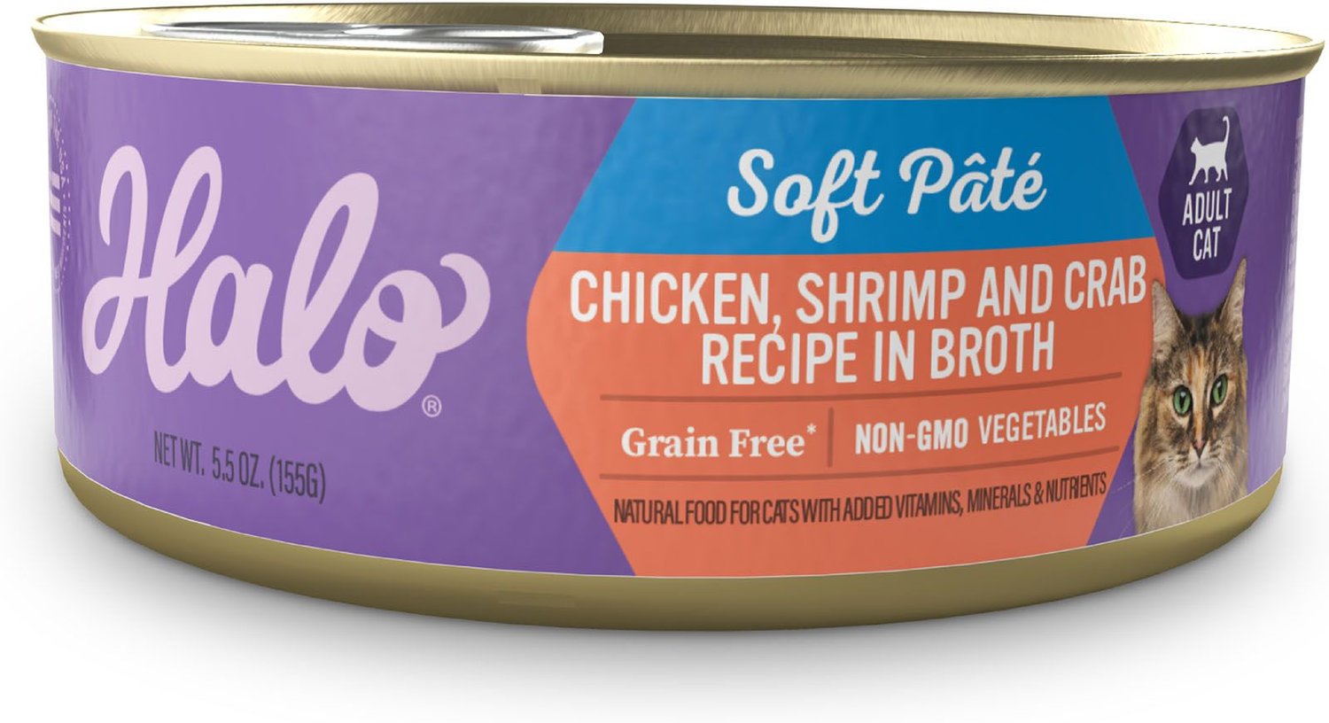 Halo Chicken Shrimp Crab Stew Grain Free Adult Canned Cat Food
