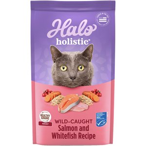 Halo Holistic Wild Salmon & Whitefish Recipe Adult Dry Cat Food, 3-lb bag