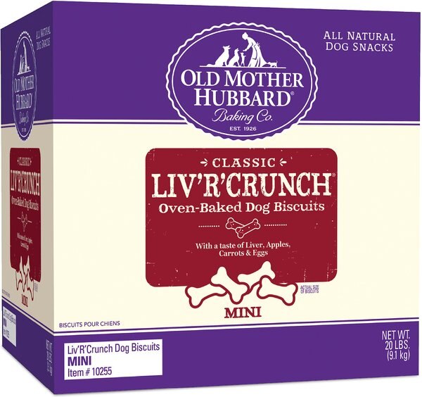 Old Mother Hubbard Classic Liv'R'Crunch Biscuits Mini Baked Dog Treats, 20-lb box slide 1 of 10