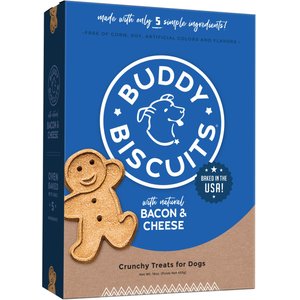 Buddy Biscuits Original Oven Baked with Bacon & Cheese Dog Treats, 16-oz box