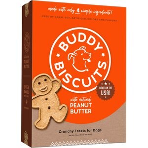 Buddy Biscuits Original Oven Baked with Peanut Butter Dog Treats, 16-oz bag