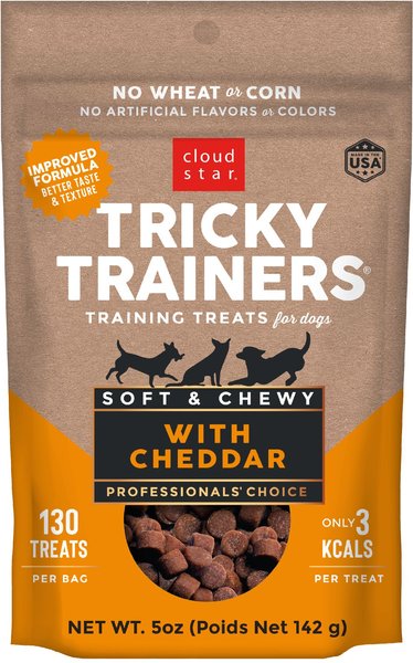 Cloud Star Chewy Tricky Trainers Cheddar Flavor Dog Treats, 5-oz bag slide 1 of 9