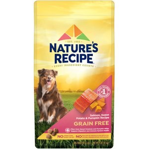 Nature's Recipe Grain-Free Salmon, Sweet Potato & Pumpkin Recipe Dry Dog Food, 4-lb bag