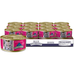Blue Buffalo Wilderness Salmon Grain-Free Canned Cat Food, 5.5-oz, case of 24