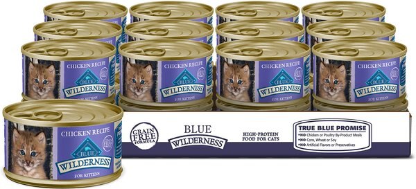 Blue Buffalo Wilderness Kitten Chicken Grain-Free Canned Cat Food, 3-oz, case of 24 slide 1 of 8