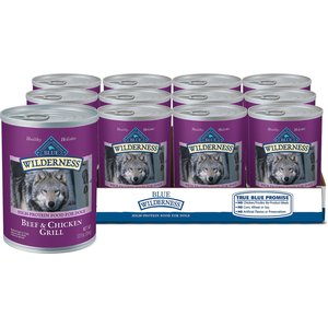 Blue Buffalo Wilderness Beef & Chicken Grill Grain-Free Canned Dog Food, 12.5-oz, case of 12