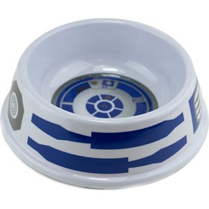 Buckle-Down Star Wars R2D2 Top View & Parts Bounding Dog Bowls, White, 16-oz