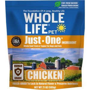Whole Life Just One Ingredient Pure Chicken Breast Freeze-Dried Dog & Cat Treats, 21-oz bag