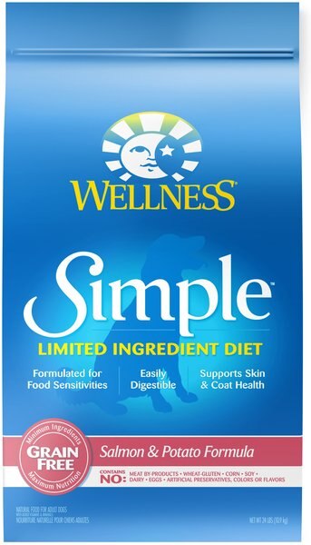 Wellness Simple Limited Ingredient Diet Grain-Free Salmon & Potato Formula Dry Dog Food, 24-lb bag slide 1 of 11