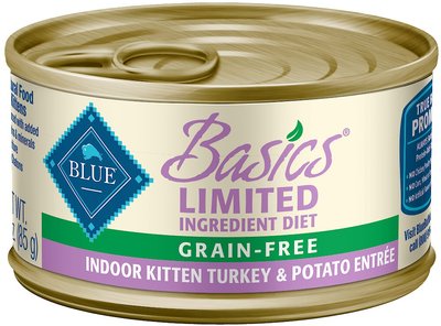 Blue Buffalo Basics Limited Ingredient Grain-Free Indoor Kitten Turkey & Potato Entree Canned Cat Food, slide 1 of 1