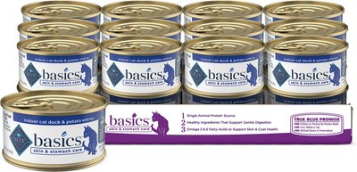 Blue Buffalo Basics Limited Ingredient Grain-Free Indoor Duck & Potato Entree Adult Canned Cat Food, slide 1 of 1