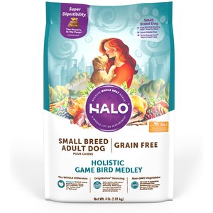Halo Holistic Small Breed Grain-Free Game Bird Medley Dry Dog Food, 4-lb bag