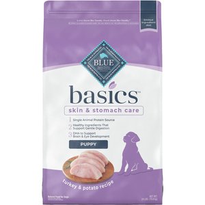 Blue Buffalo Basics Skin & Stomach Care Turkey & Potato Recipe Puppy Dry Dog Food, 24-lb bag