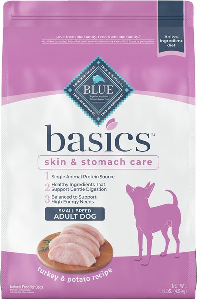 Blue Buffalo Basics Skin & Stomach Care Turkey & Potato Recipe Small Breed Adult Dry Dog Food, 11-lb bag slide 1 of 10