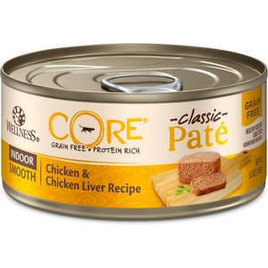 Wellness CORE Grain-Free Indoor Chicken & Chicken Liver Recipe Canned Cat Food, 5.5-oz, case of 24