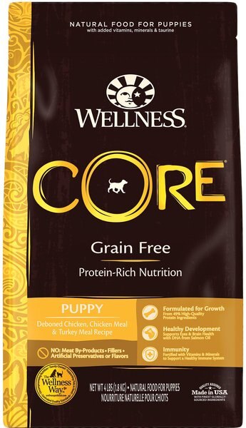 Wellness CORE Grain-Free Puppy Chicken & Turkey Recipe Dry Dog Food, 4-lb bag slide 1 of 8