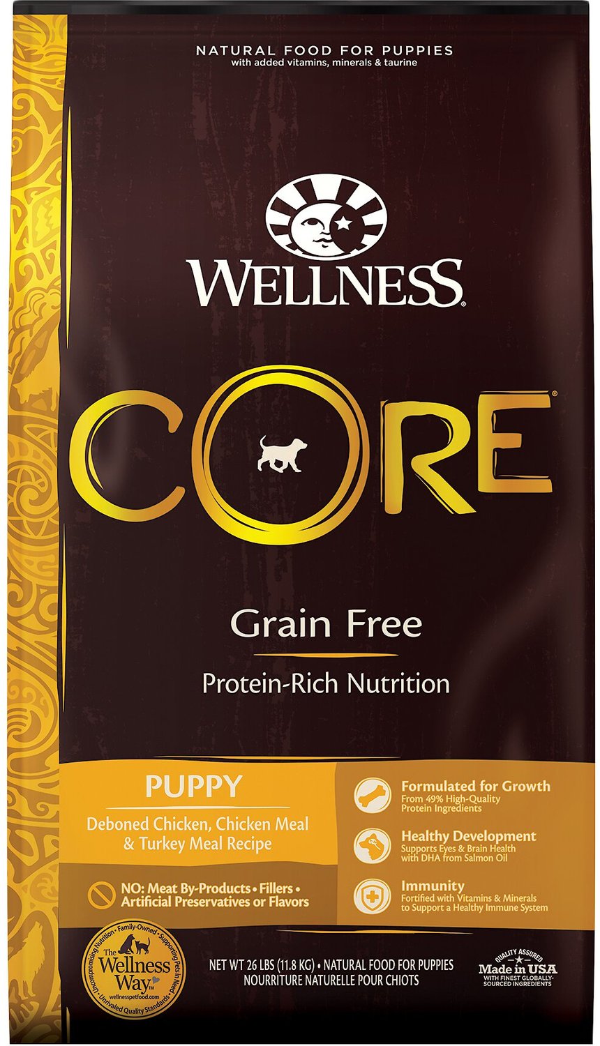 WELLNESS CORE GrainFree Puppy Chicken & Turkey Recipe Dry Dog Food, 26