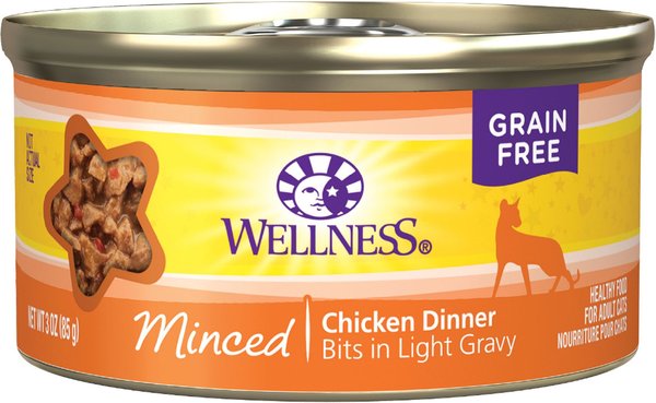 Wellness Minced Chicken Dinner Grain-Free Canned Cat Food, 3-oz, case of 24 slide 1 of 7