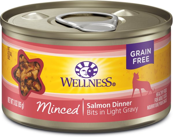 Wellness Complete Health Natural Minced Salmon Dinner Grain-Free Canned Cat Food, 3-oz, case of 24 slide 1 of 7