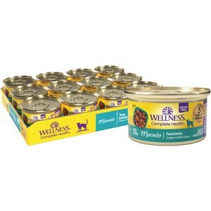 Wellness Cubed Tuna Entree Grain-Free Canned Cat Food, 3-oz, case of 24