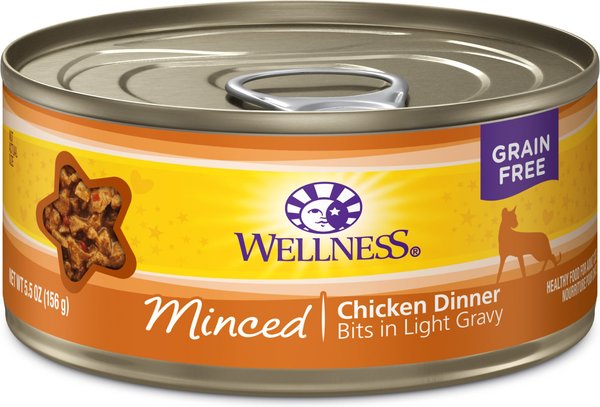 Wellness Minced Chicken Dinner Grain-Free Canned Cat Food, 5.5-oz, case of 24 slide 1 of 7