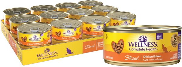 Wellness Sliced Chicken Entree Grain-Free Canned Cat Food, 5.5-oz, case of 24 slide 1 of 7