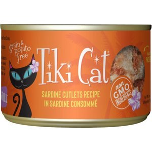 Tiki Cat Tahitian Grill Sardine Cutlets Grain-Free Canned Cat Food, 6-oz, case of 8