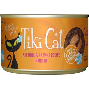 Tiki Cat Manana Grill Ahi Tuna with Prawns in Tuna Consomme Grain-Free Canned Cat Food, 6-oz, case of 8