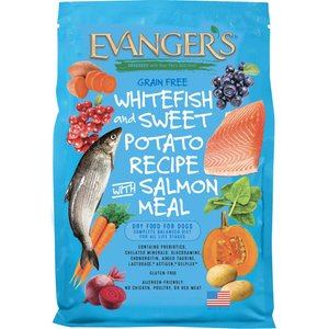 Evanger's Grain-Free Whitefish & Sweet Potato Recipe with Salmon Meal Dry Dog Food, 33-lb bag