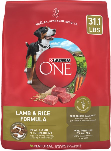 Purina ONE Natural SmartBlend Lamb & Rice Formula Dry Dog Food, 31.1-lb bag slide 1 of 11