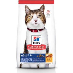 Hill's Science Diet Adult 7+ Chicken Recipe Dry Cat Food, 7-lb bag