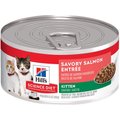 Hill's Science Diet Kitten Savory Salmon Entree Canned Cat Food, 5.5-oz, case of 24