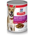 Hill's Science Diet Adult Savory Stew with Beef & Vegetables Canned Dog Food, 12.8-oz, case of 12