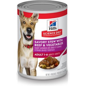 Hill's Science Diet Adult Savory Stew with Beef & Vegetables Canned Dog Food, 12.8-oz, case of 12