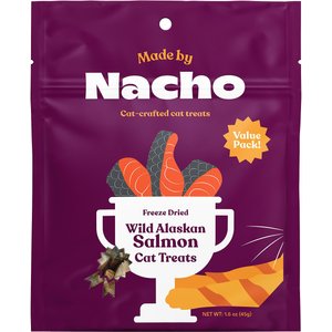 Made by Nacho Freeze-Dried Wild Alaskan Salmon Cat Treats, 1.6-oz pouch