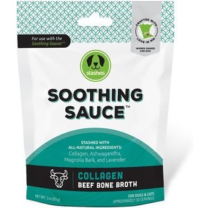 Stashios Soothing Sauce Beef Flavor Collagen Powder Supplement for Dogs & Cats, 3-oz bag